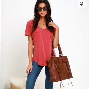 Pleasant surprise washed red tee